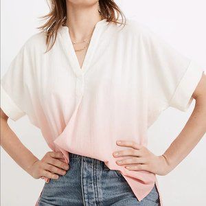 NWOT Madewell Dip-Dye Lakeline Popover Shirt XL
